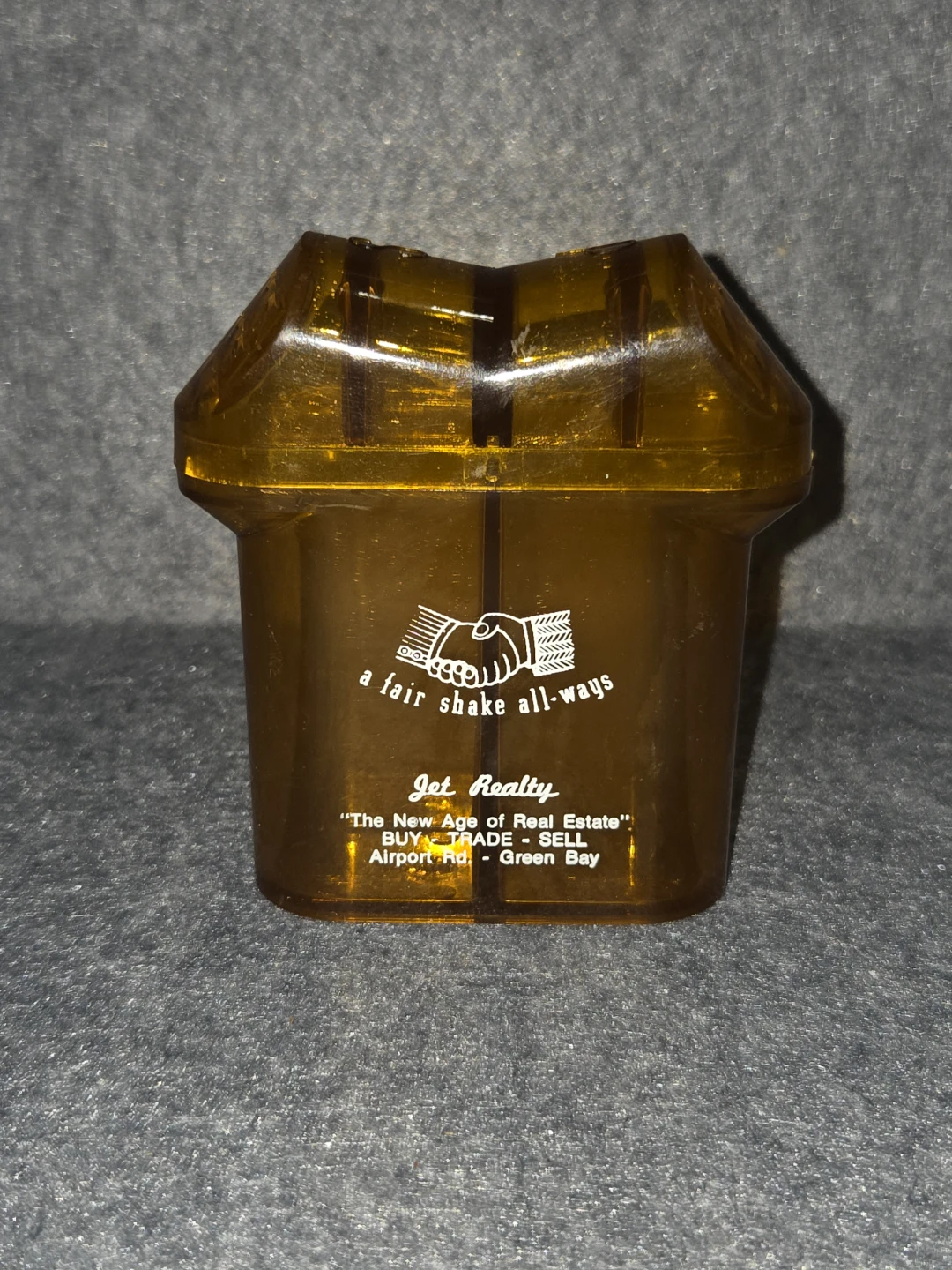 Vintage Amber Plastic Jet Realty  salt and pepper shakers