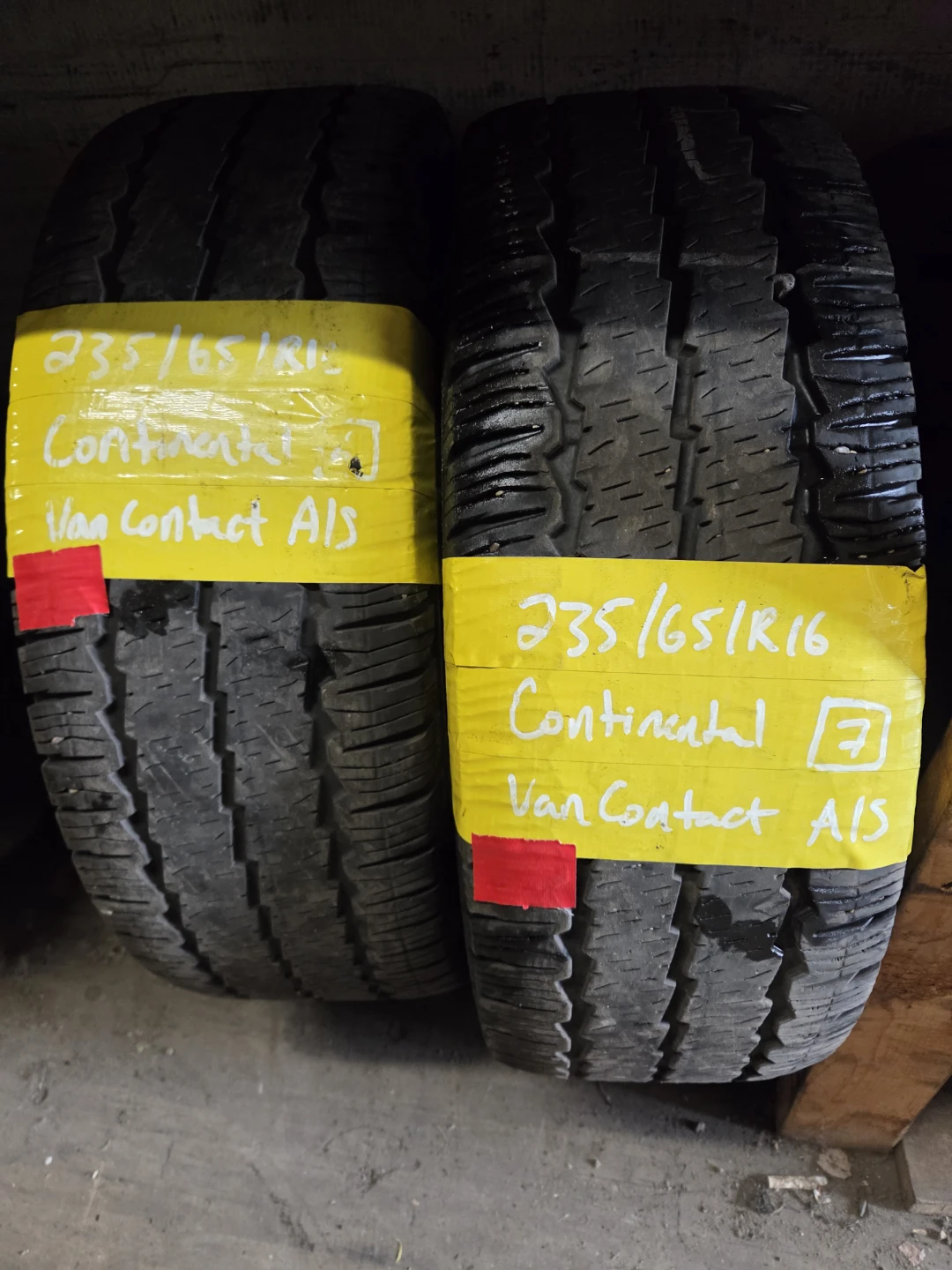 Two Continental VanContact A/S Tires 235/65R16
