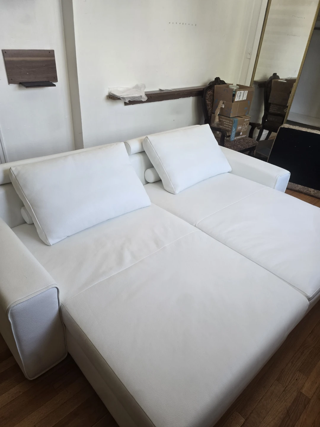Austral White Modular Sectional Sofa with 2 Pillows - photo 4