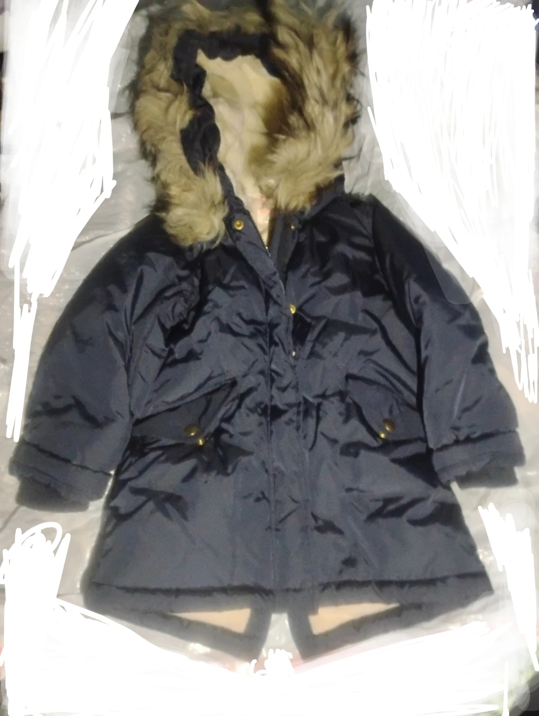 Girls Navy WinterCrew cuts Everyday with Faux Fur Hood
