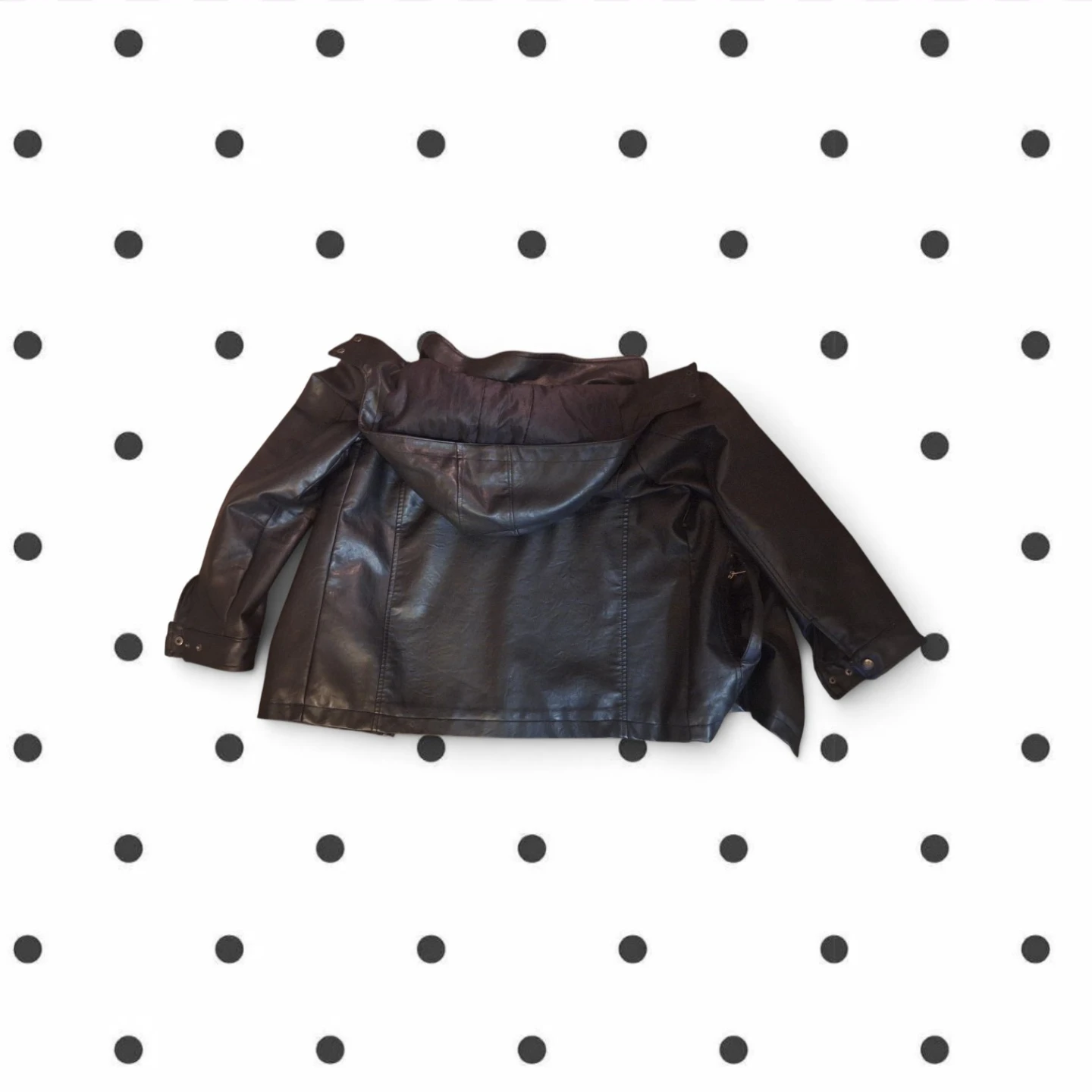 SF Men's Black Hooded Leather Jacket - photo 2