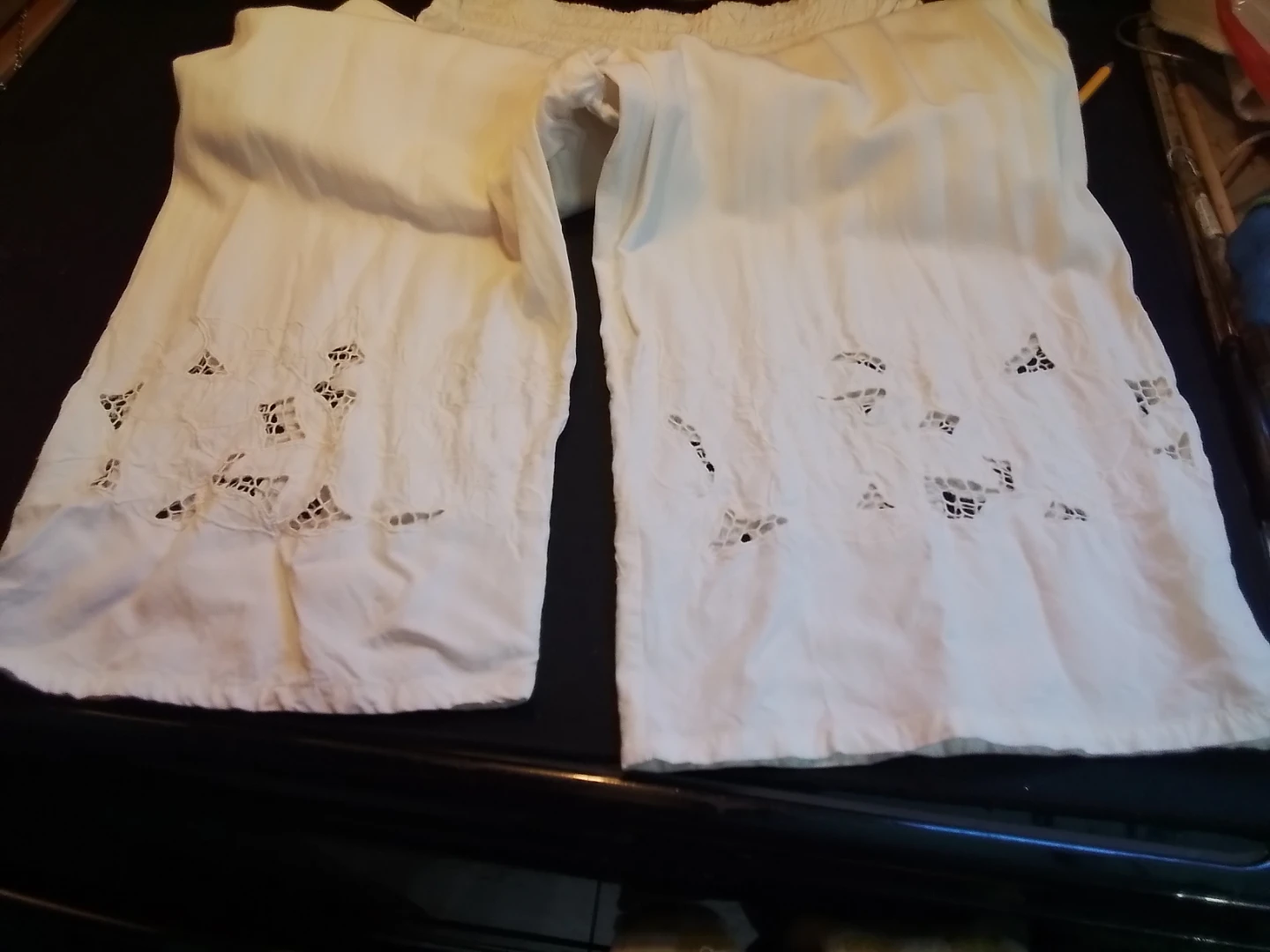 Kibis White Rayon Pants - Size Large - photo 4