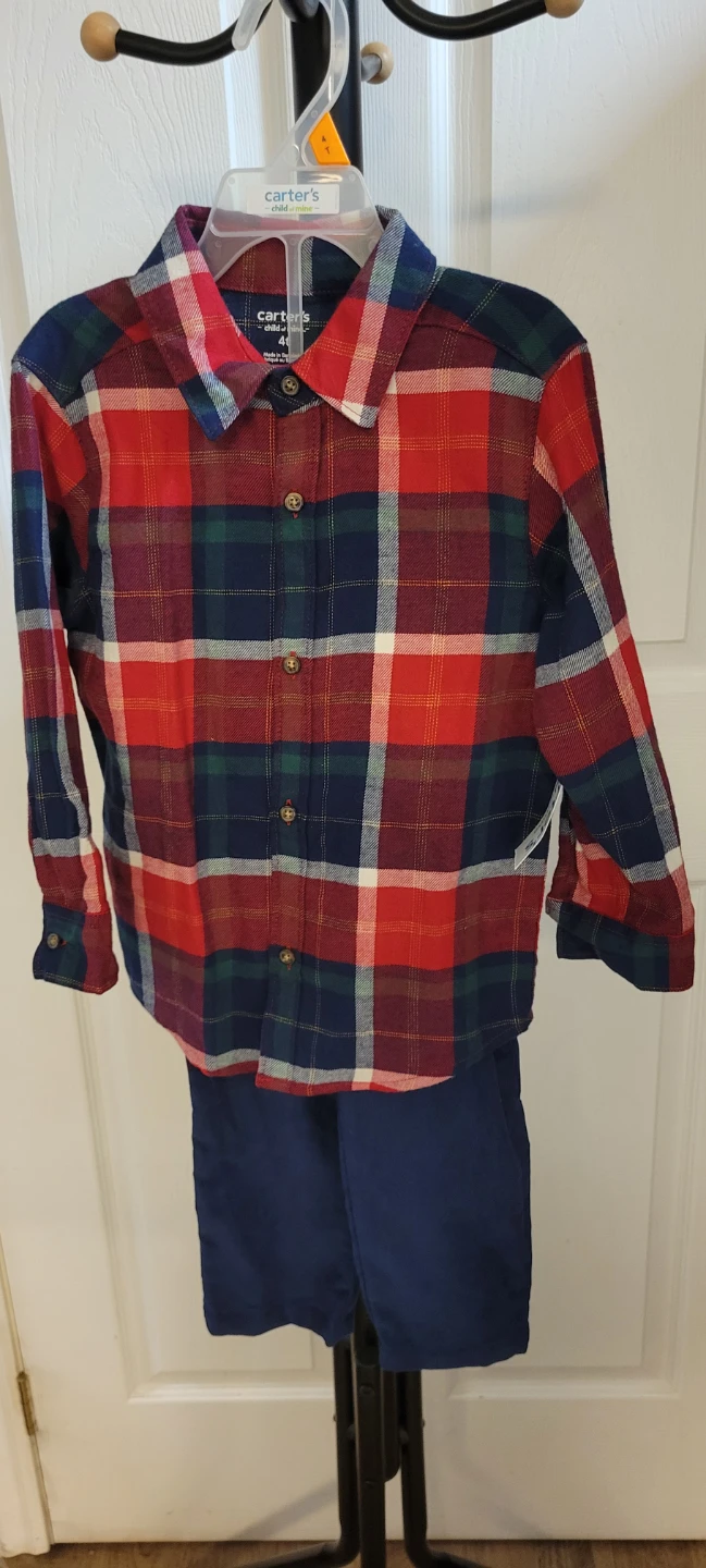 Carter's Child of Mine Plaid Shirt & Pants Set