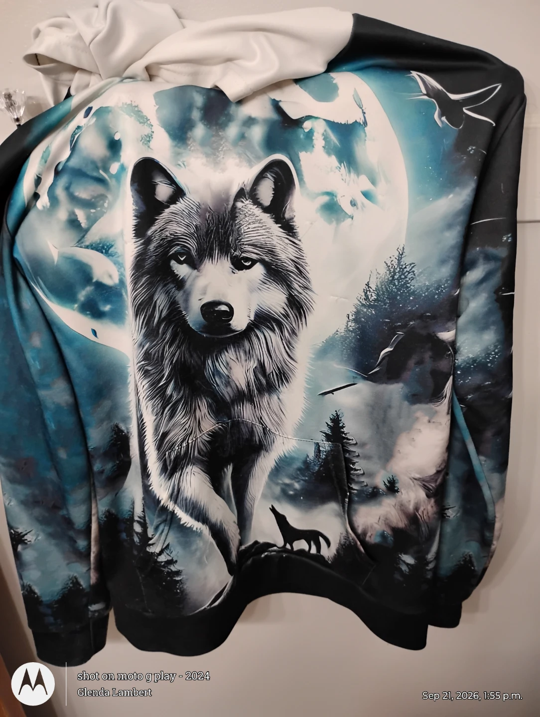 Wolf Print Hoodie - photo 3