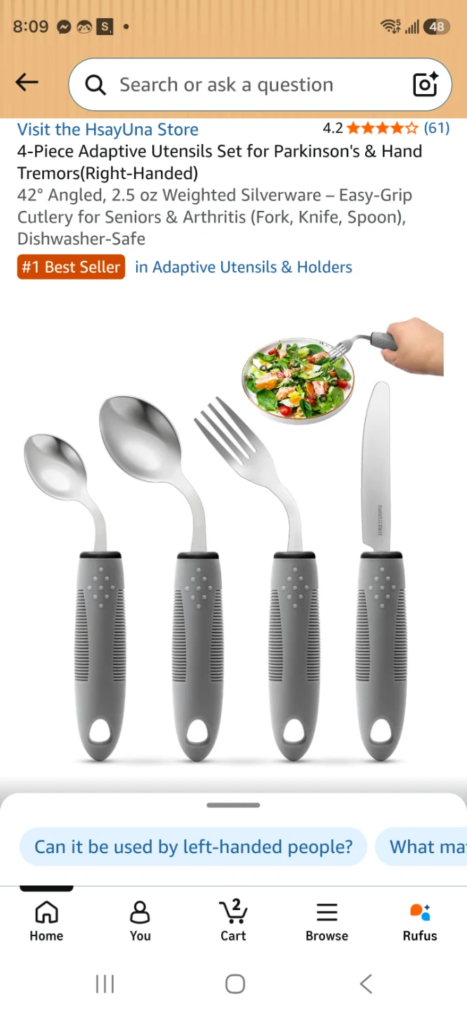 4-Piece Weighted Adaptive Utensils Set