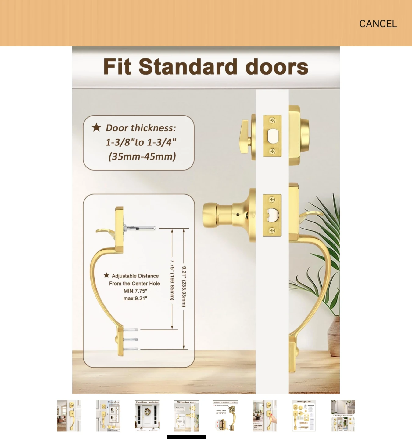 Front Door Handle Set with Deadbolt - photo 4