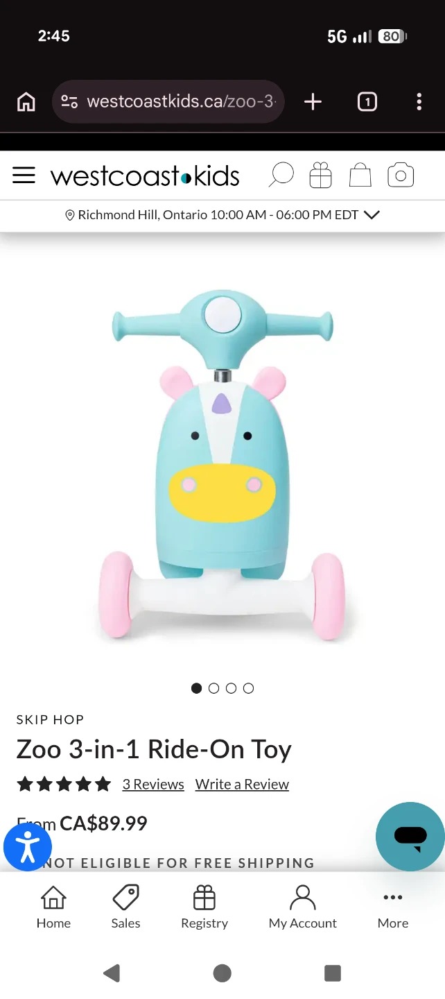 Skip Hop Zoo 3-in-1 Ride-On Toy