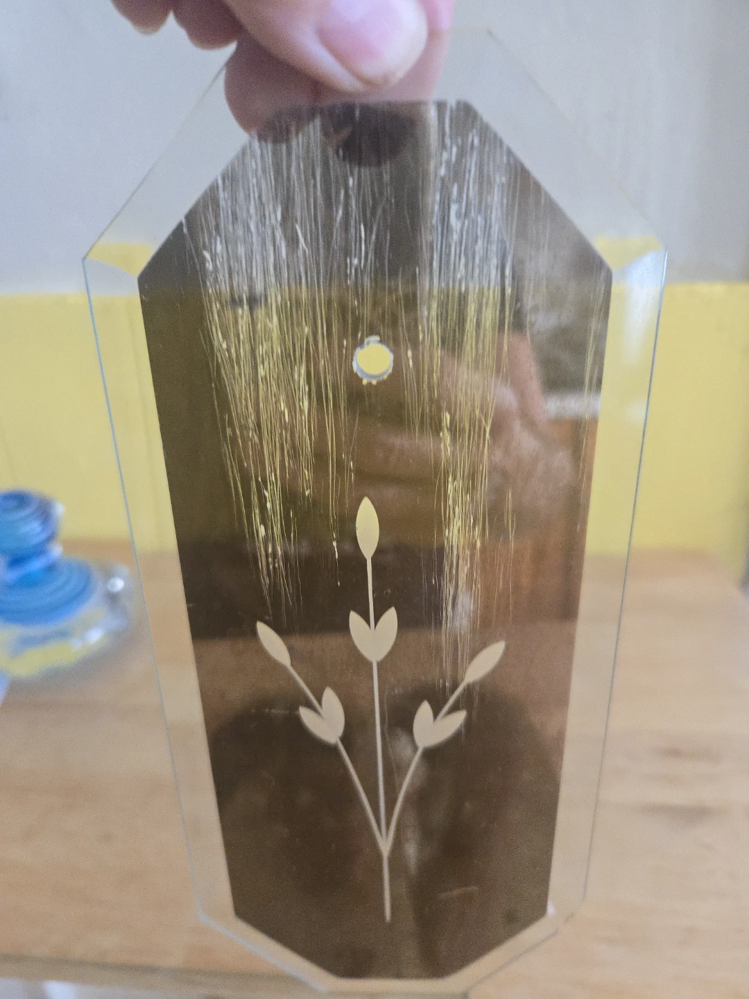 Vintage  Etched Mirror Panels Wheat Foliage - photo 3