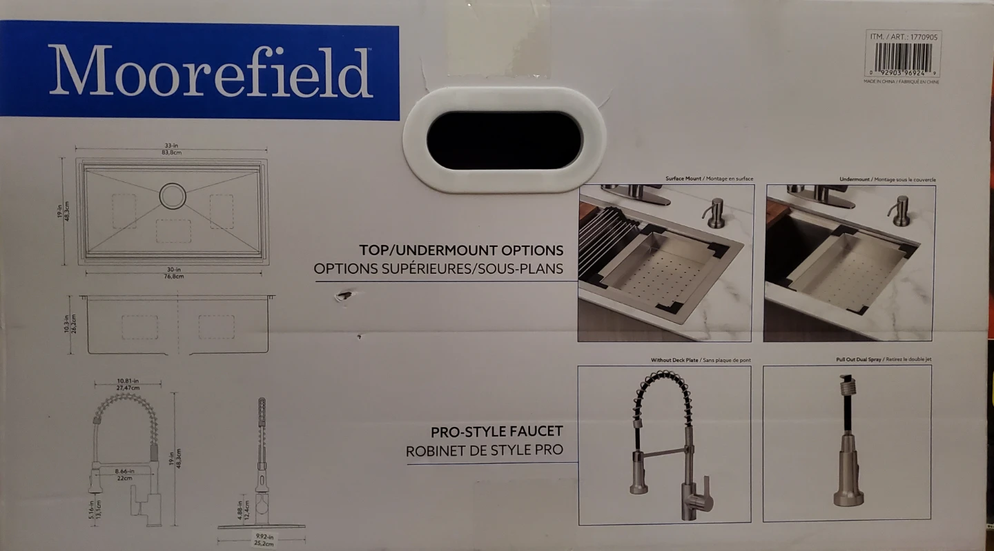 Moorefield Complete Kitchen Sink Workstation 33-inch