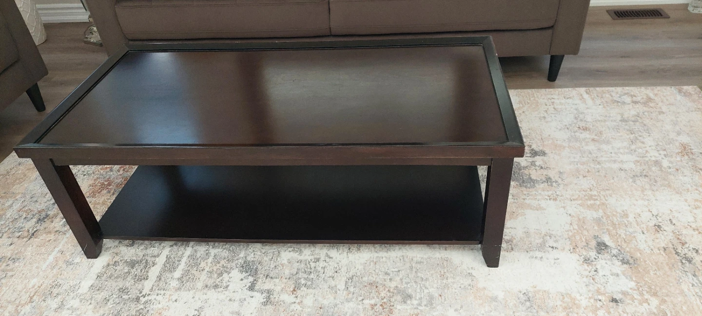Dark Brown Wooden Coffee Table - photo 2