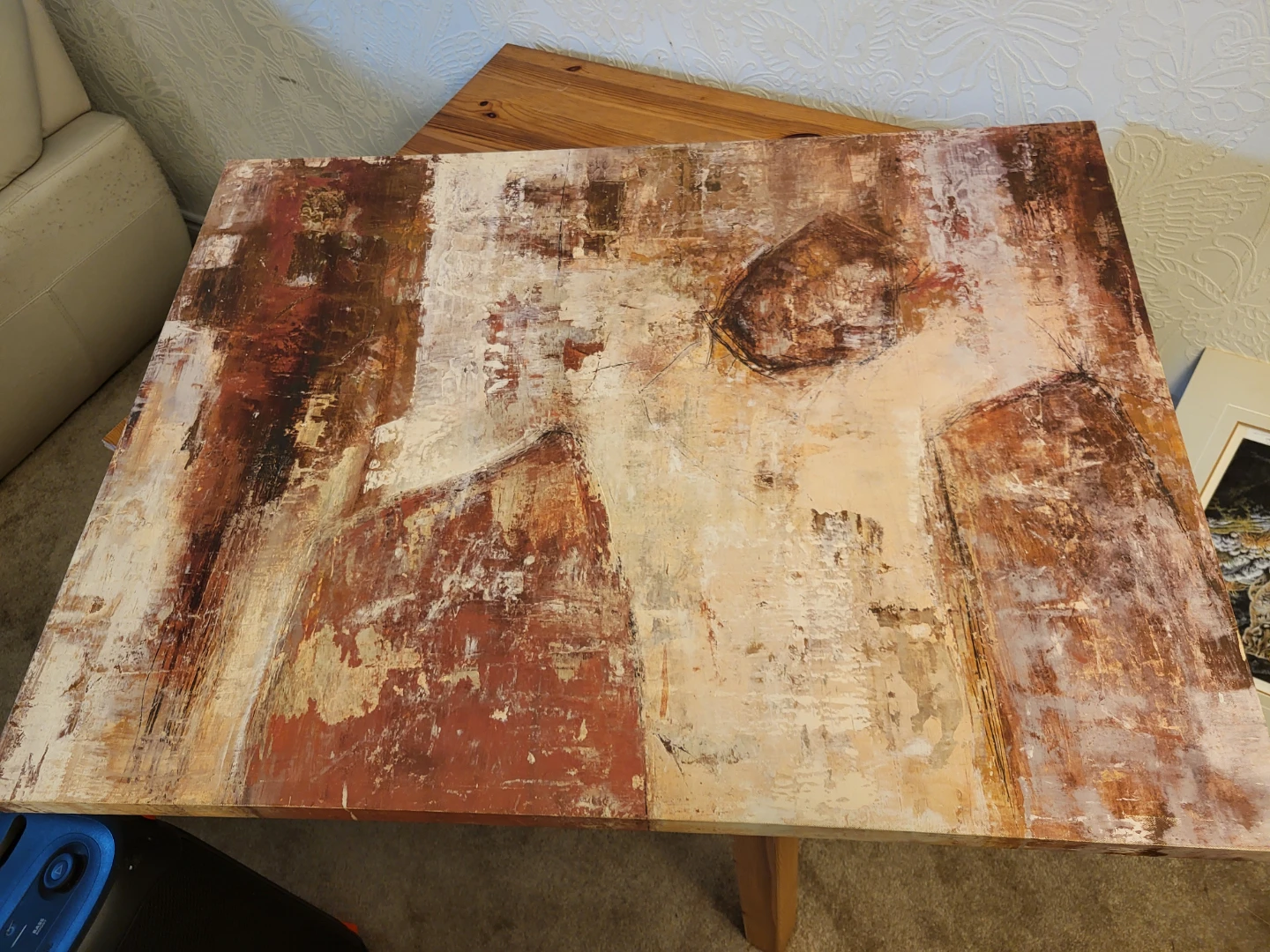 Large Square Abstract Canvas Painting