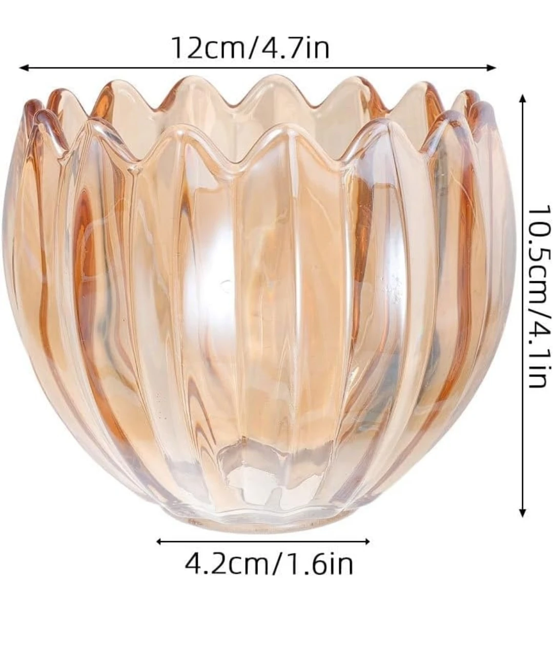 2pcs Amber Tulip Glass Replacement Lamp Shades - photo 3