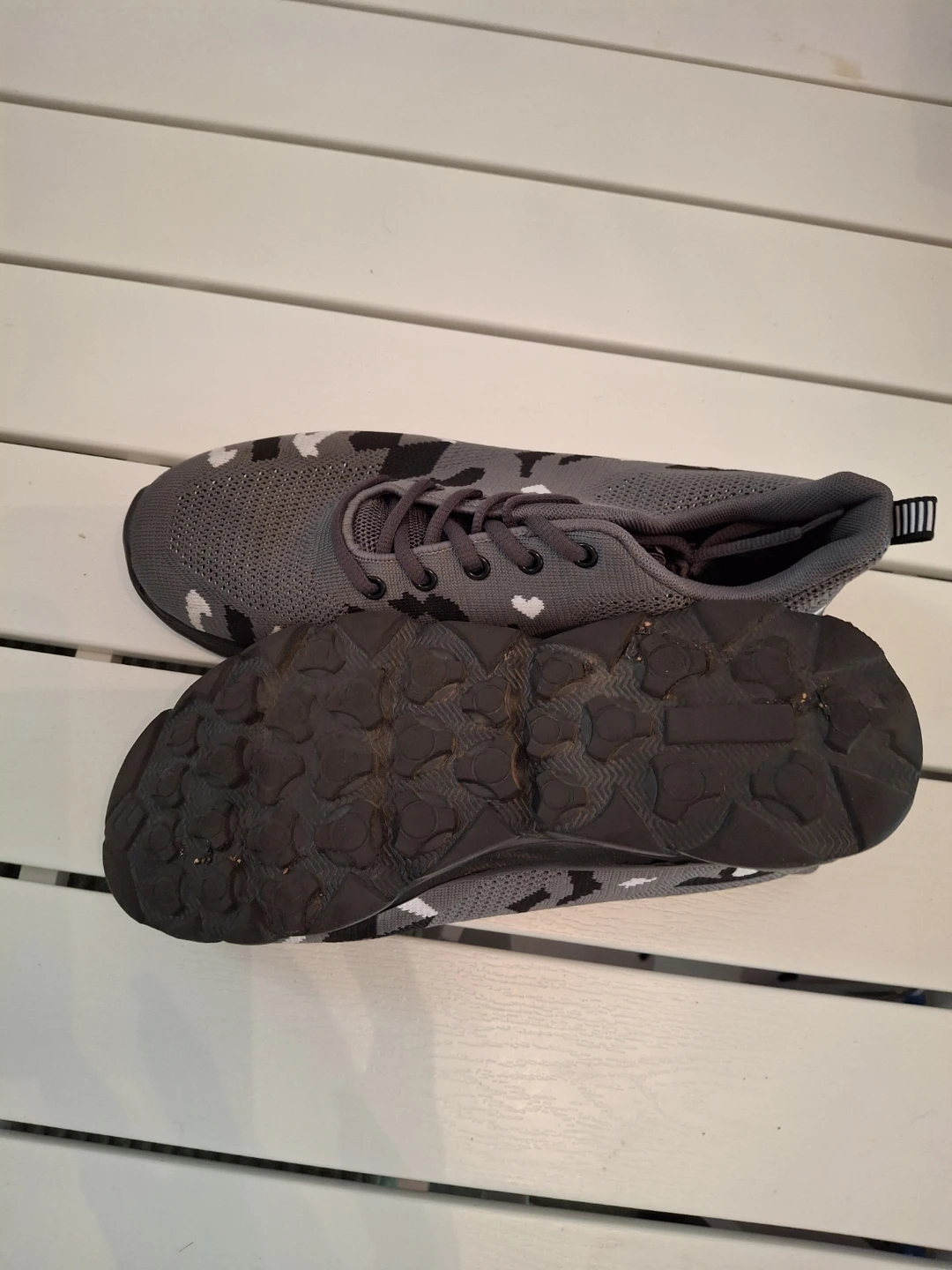 Gray and Black Patterned Knit Sneakers - photo 3