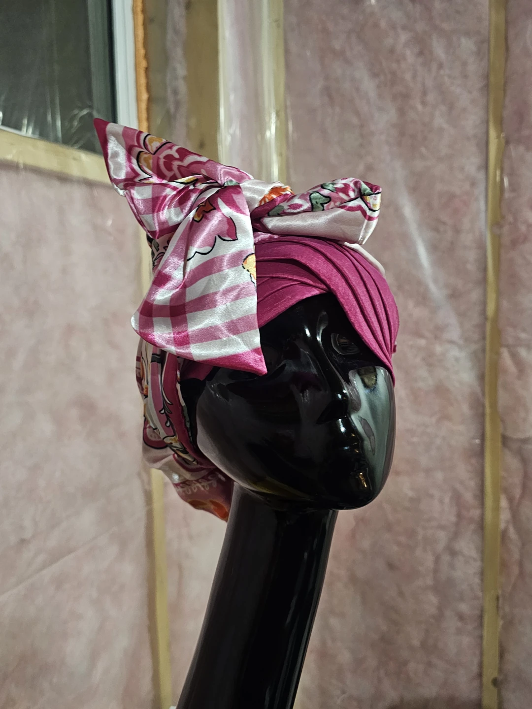 Pink Floral Patterned Turban Headwrap - photo 5