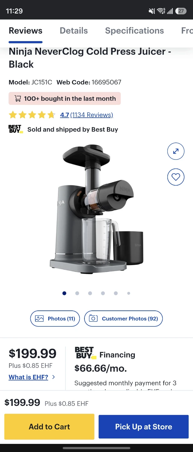 Ninja NeverClog Cold Press Juicer - photo 2