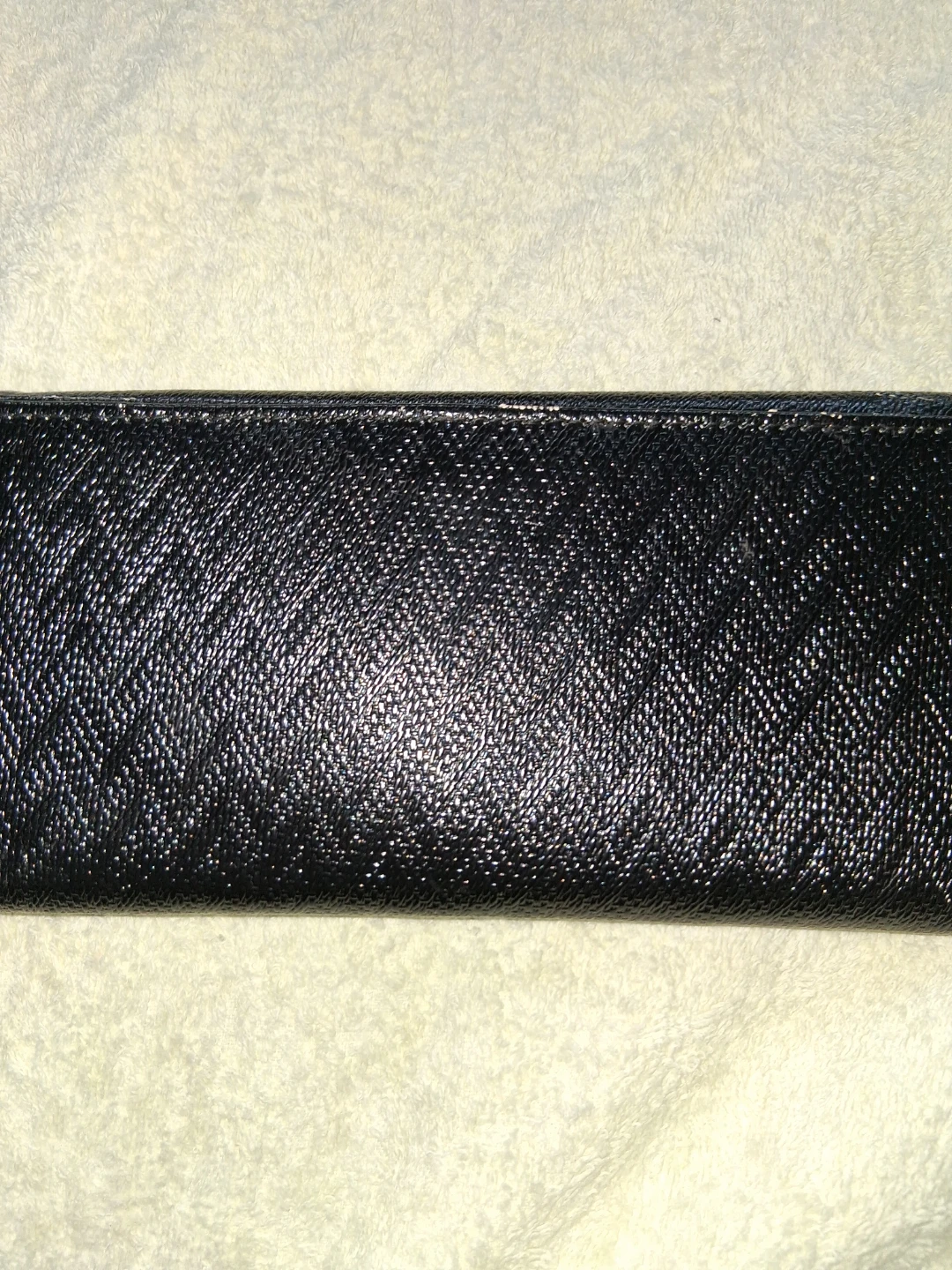 Black Textured Wallet with Chain Strap