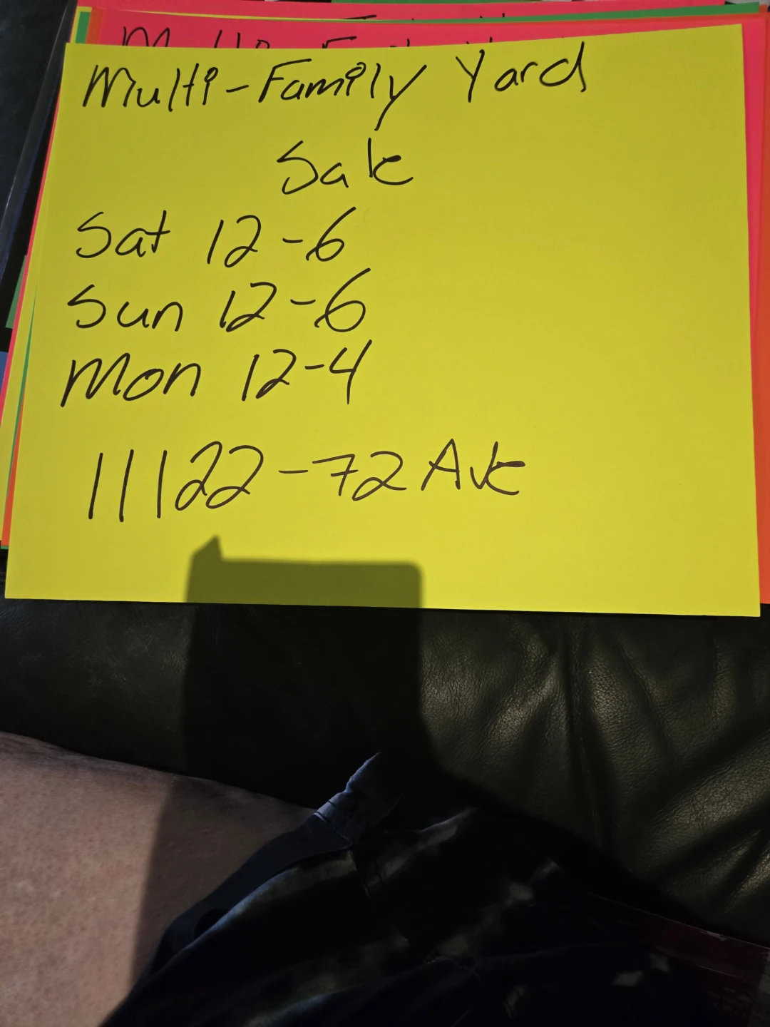 Multi-Family Yard Sale This Weekend!