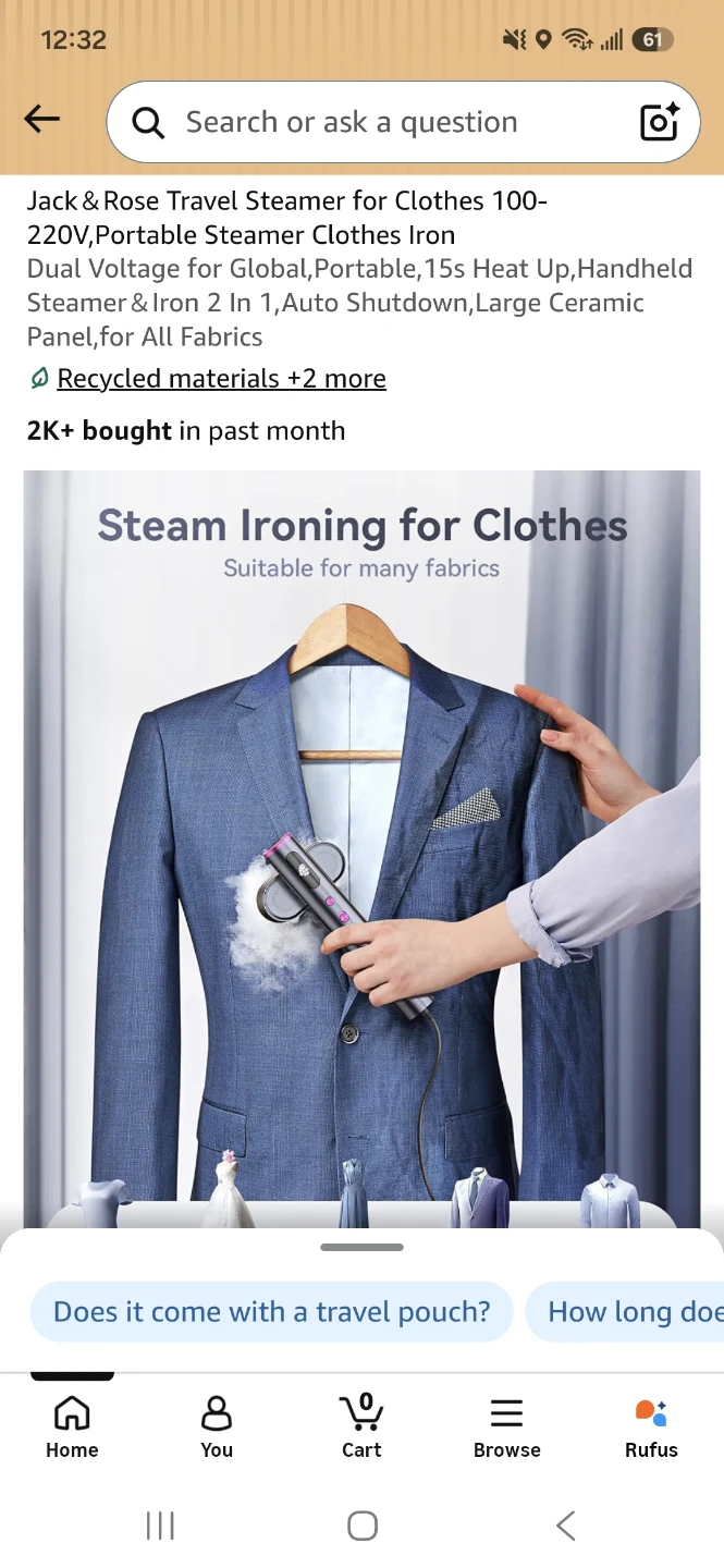 Jack & Rose Purple Travel Clothes Steamer - photo 4