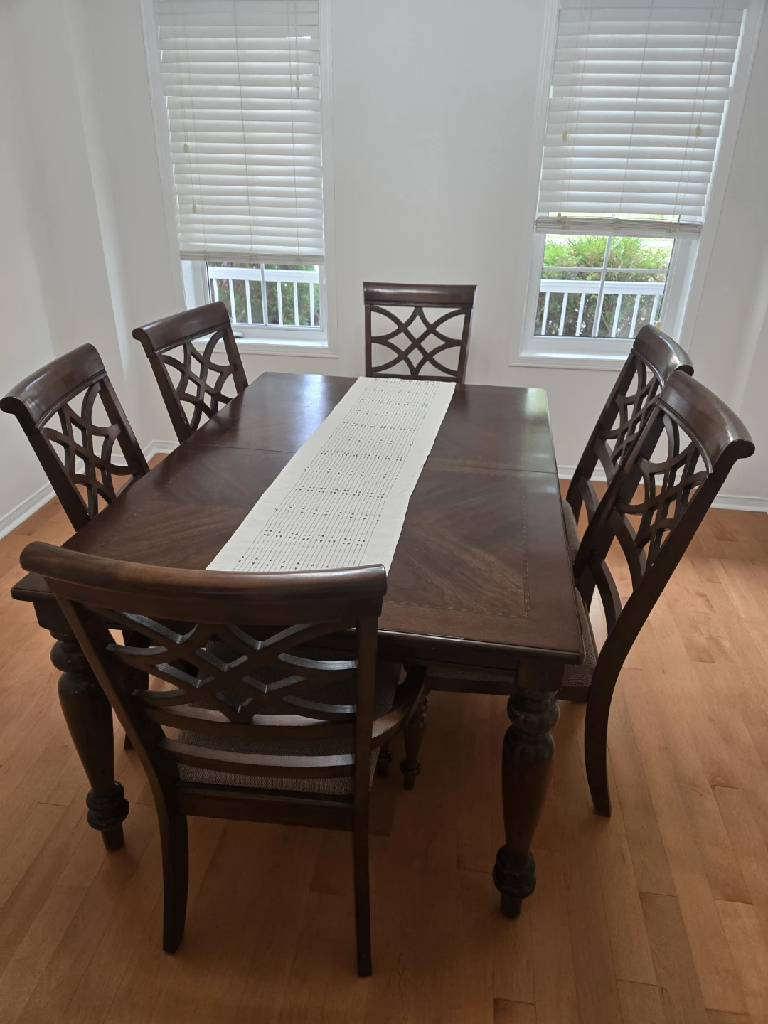 Dark Wood Dining Table with 6 Chairs - photo 2