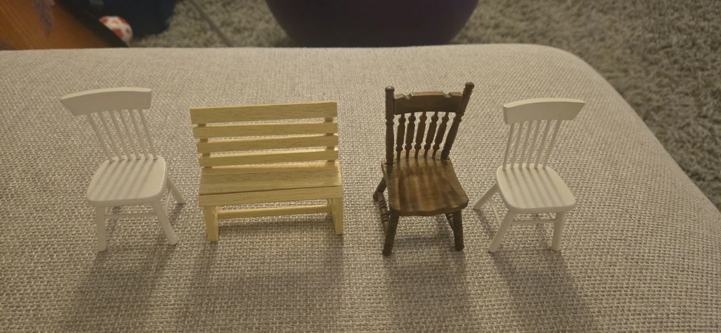 Set of 4 Miniature Wooden Chairs
