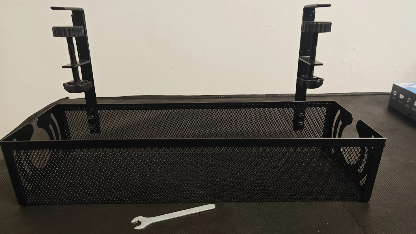 Black Metal Under-Desk Clamp-On cable management (cash only) - photo 2