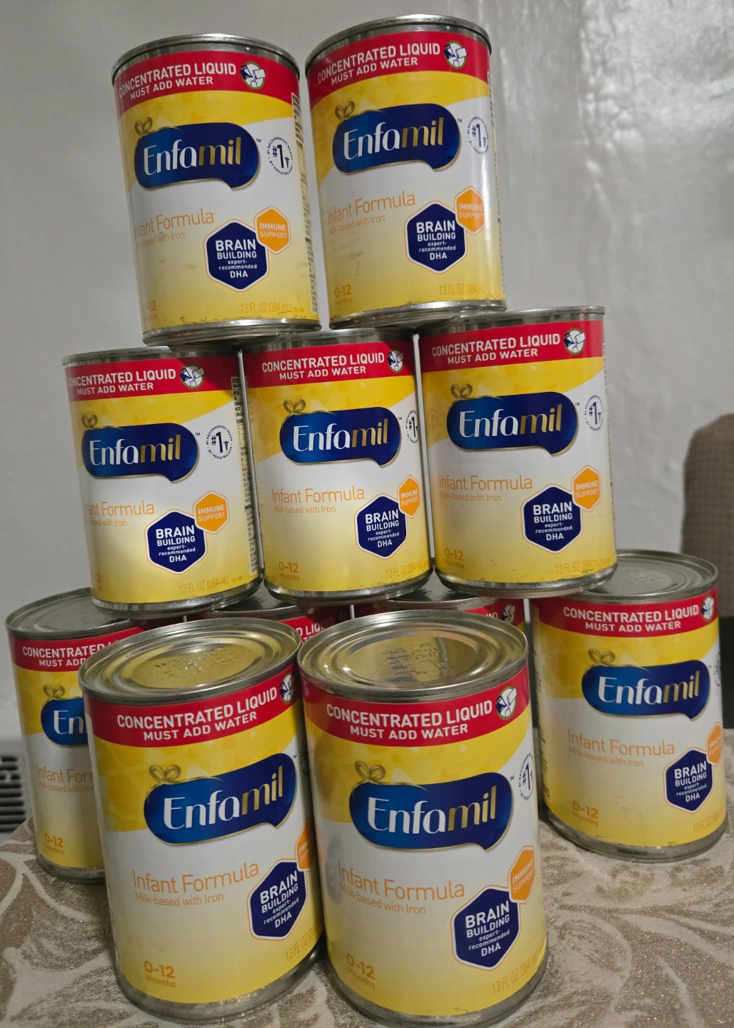 9 Cans Enfamil Infant Formula Concentrated Liquid