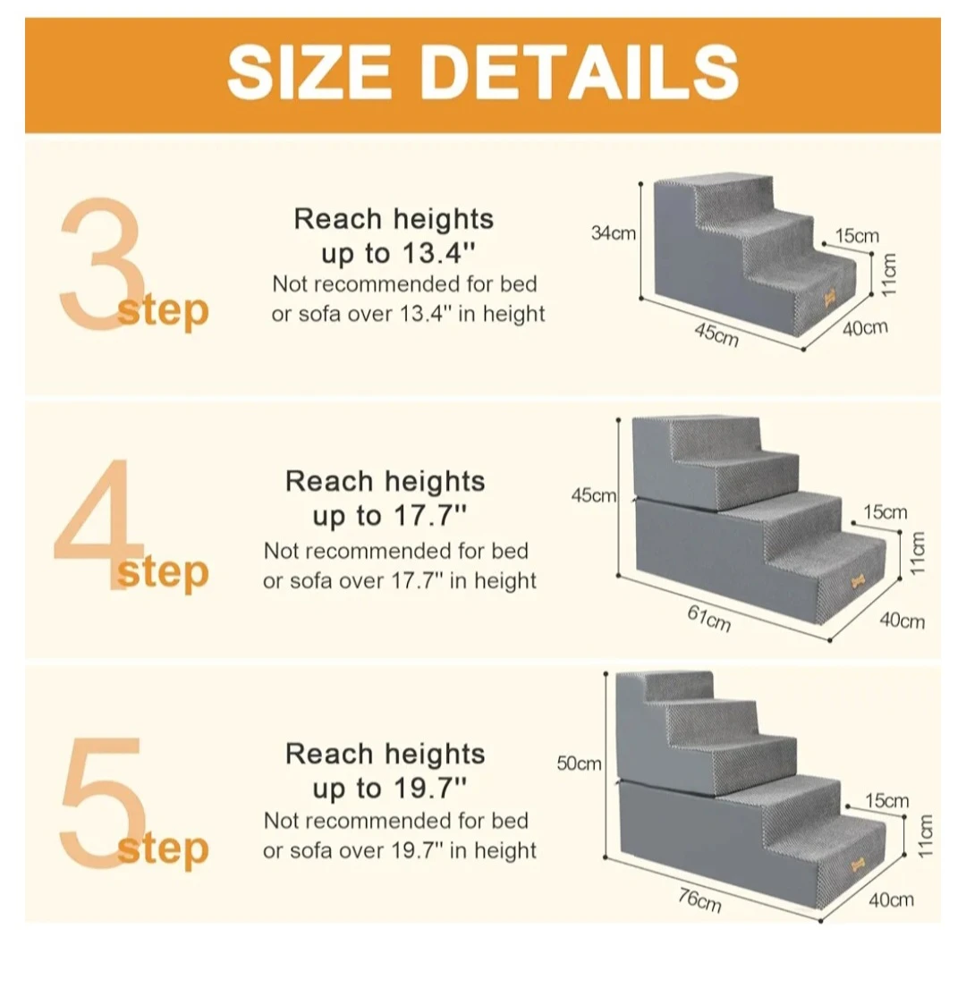 Nepfaivy 3-Step Pet Stairs- Brand New