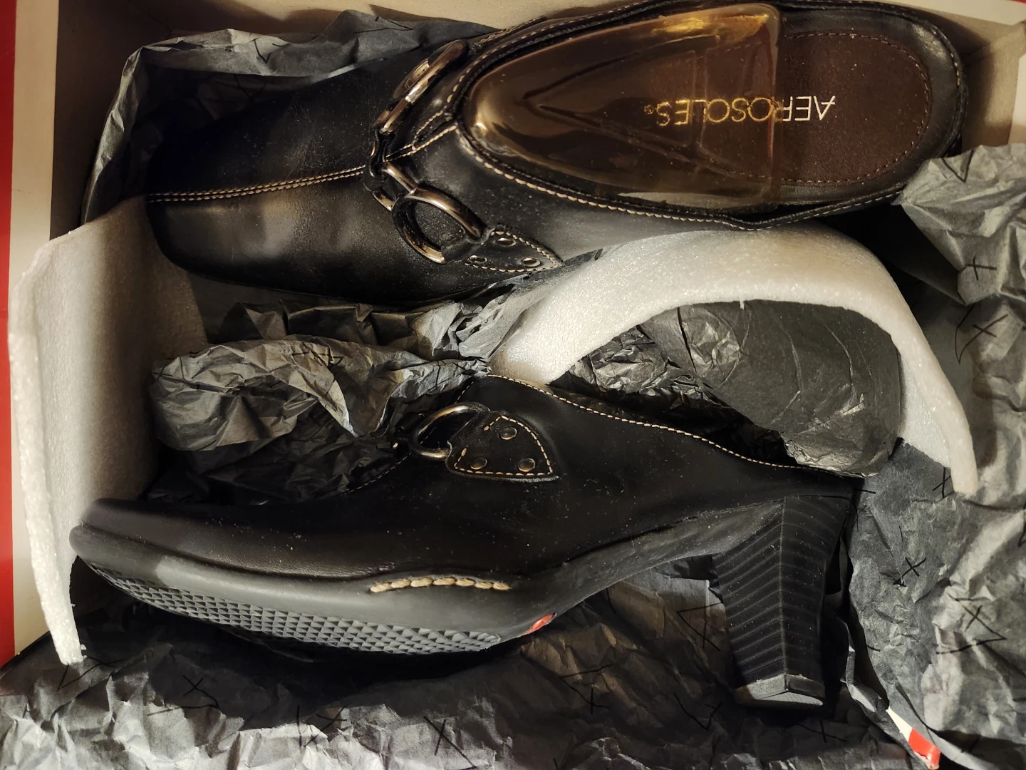 New n box Black Heeled Mules 8.5 Aerosoles 🏈 Womens - photo 4