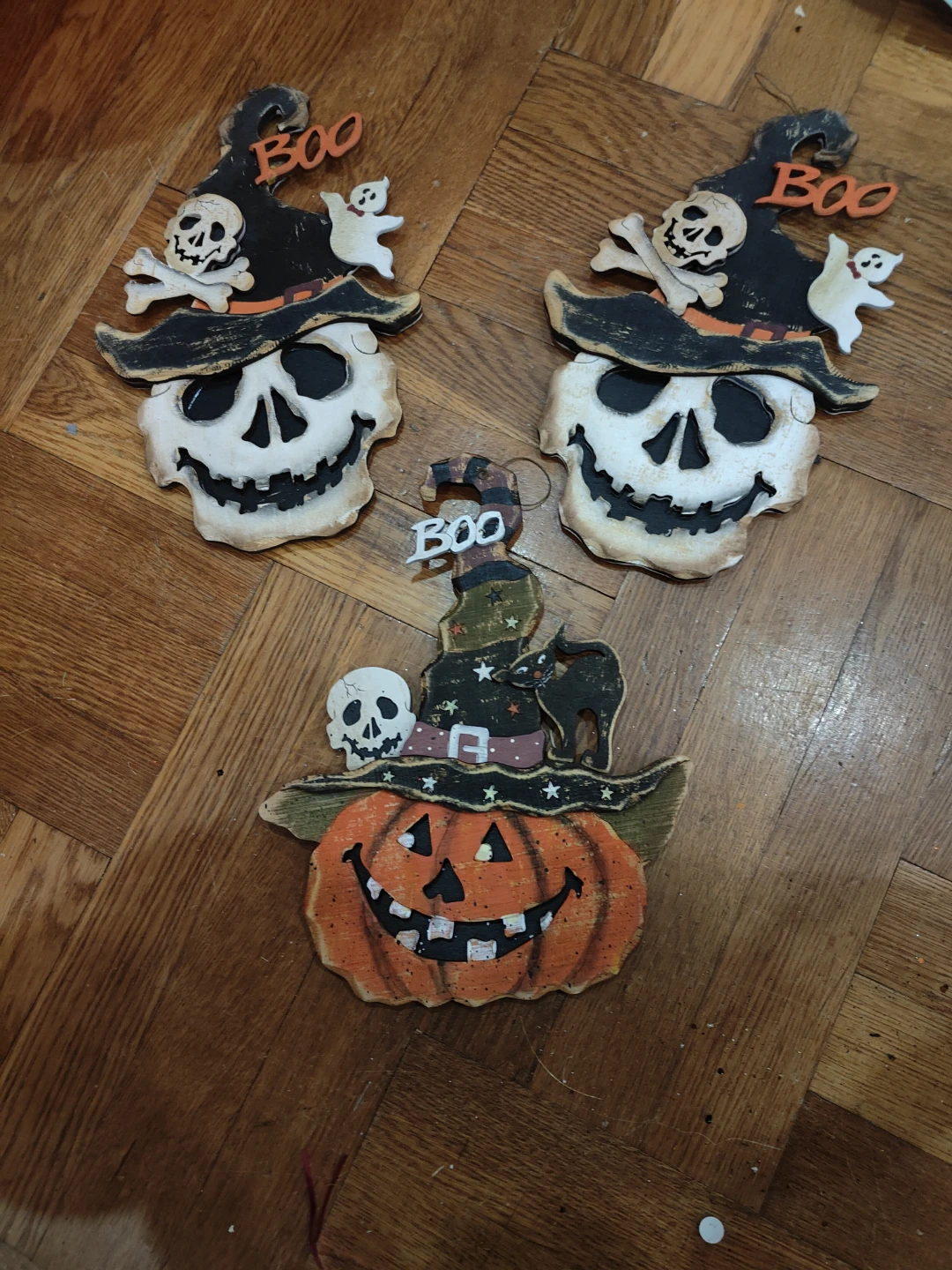 Halloween Wooden Decorations - Pumpkin Witch, Skulls - photo 2