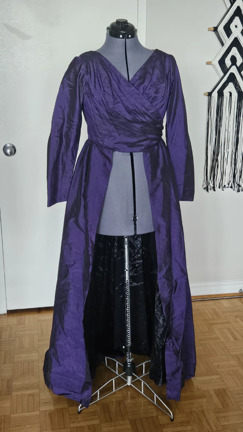 CAN. OPERA COMPANY - Purple taffeta wrap jacket with train.