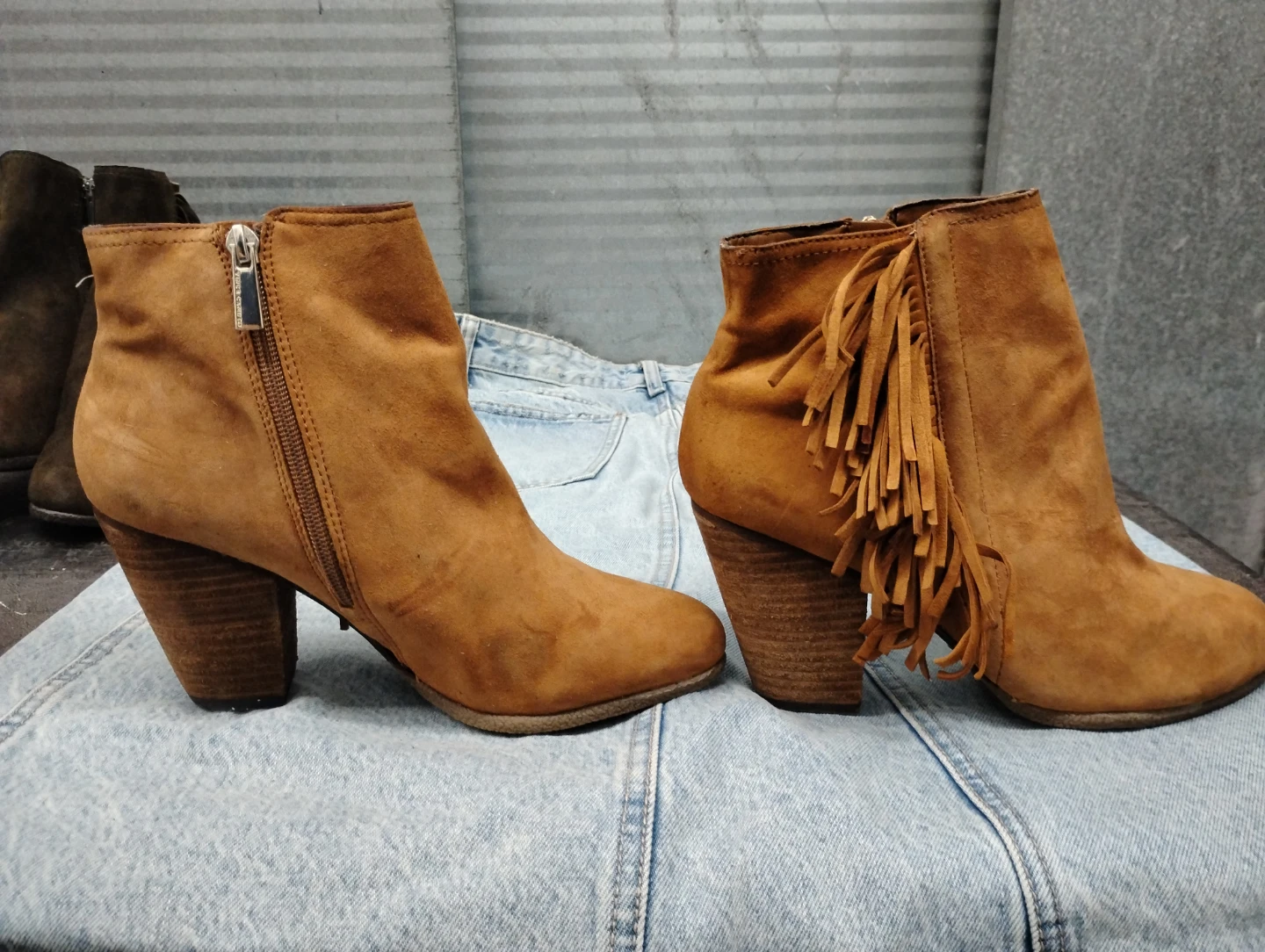 Vince Camuto Suede Fringe Ankle Boots