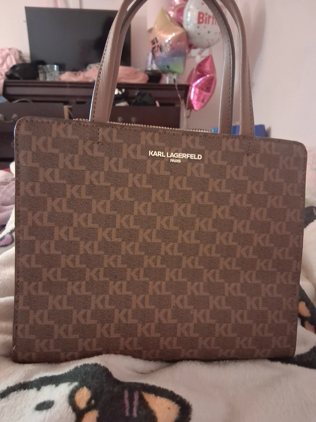 Karl Lagerfeld Paris Brown Tote Bag