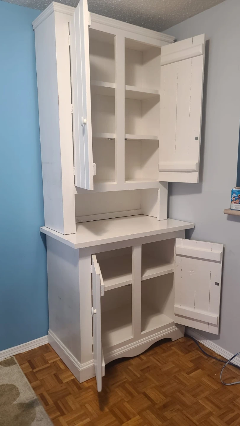 White Hutch with Cabinet Storage - photo 2