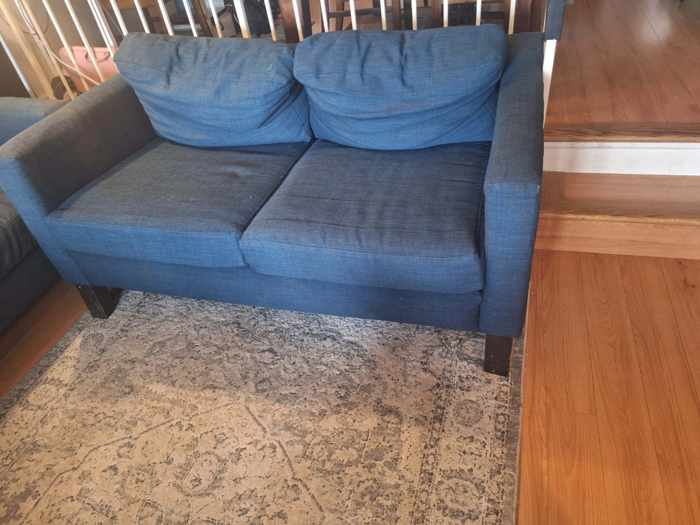 3 Seater & 2 Seater Blue Fabric Sofa Set FREE - photo 3