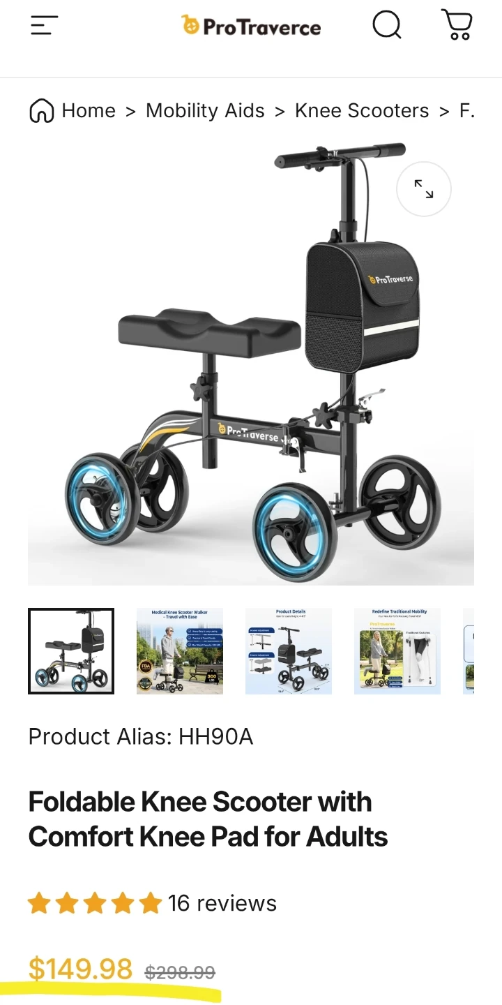 NEW- ProTraverse Foldable Knee Scooter - photo 4