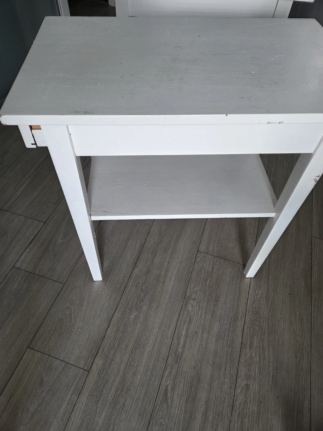 White painted wooden side table - photo 4