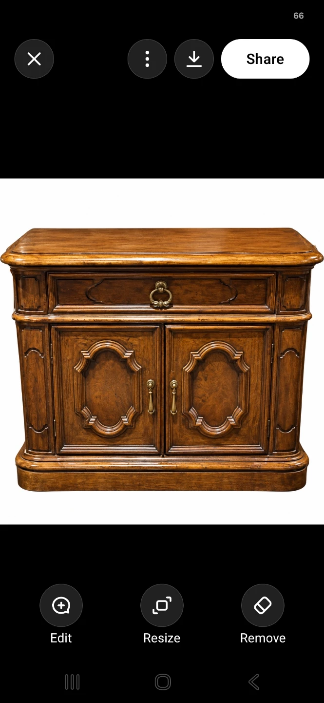Pecan Burl Veneer Cabinet with Drawer - photo 4