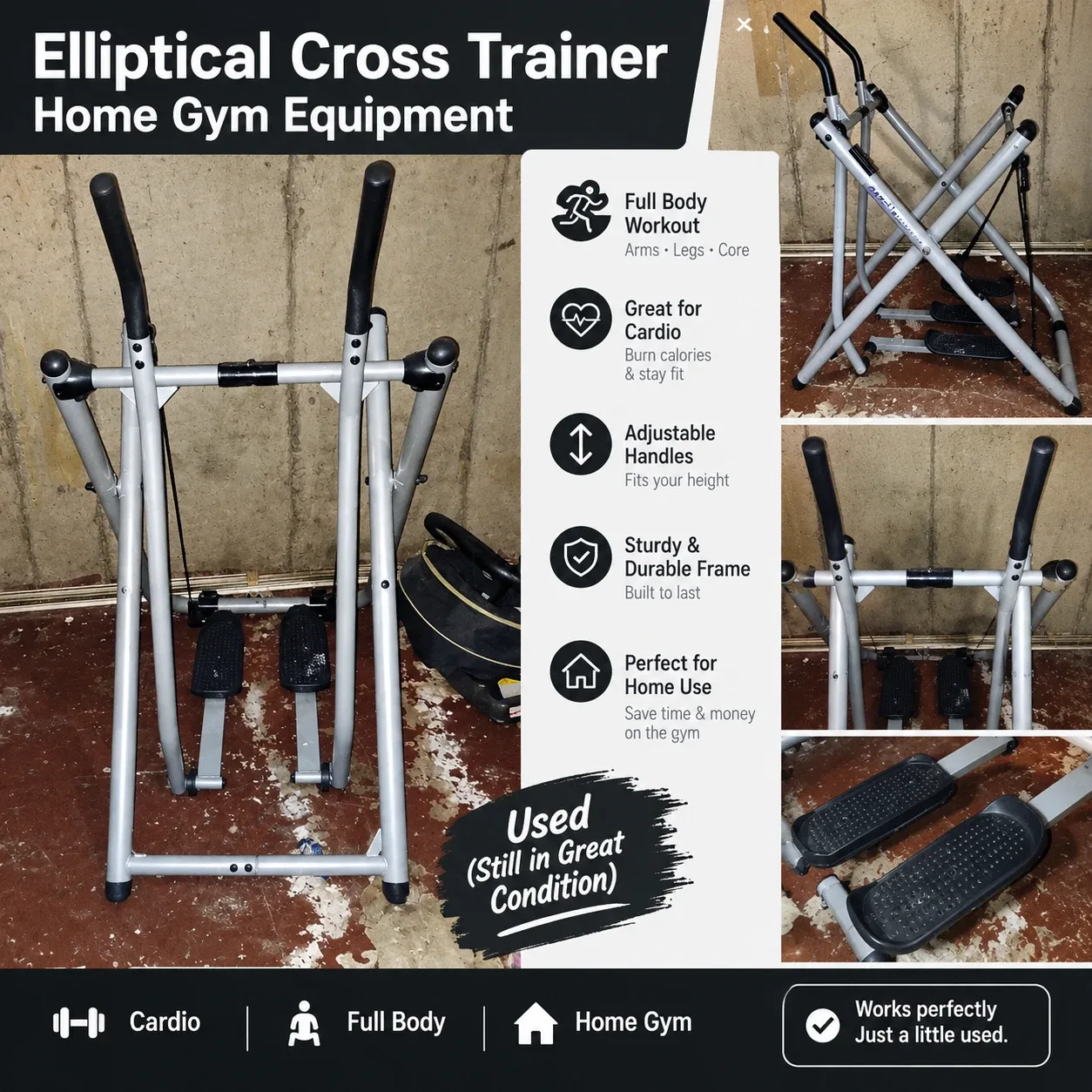 Elliptical Cross Trainer – Home Gym Exercise Machine