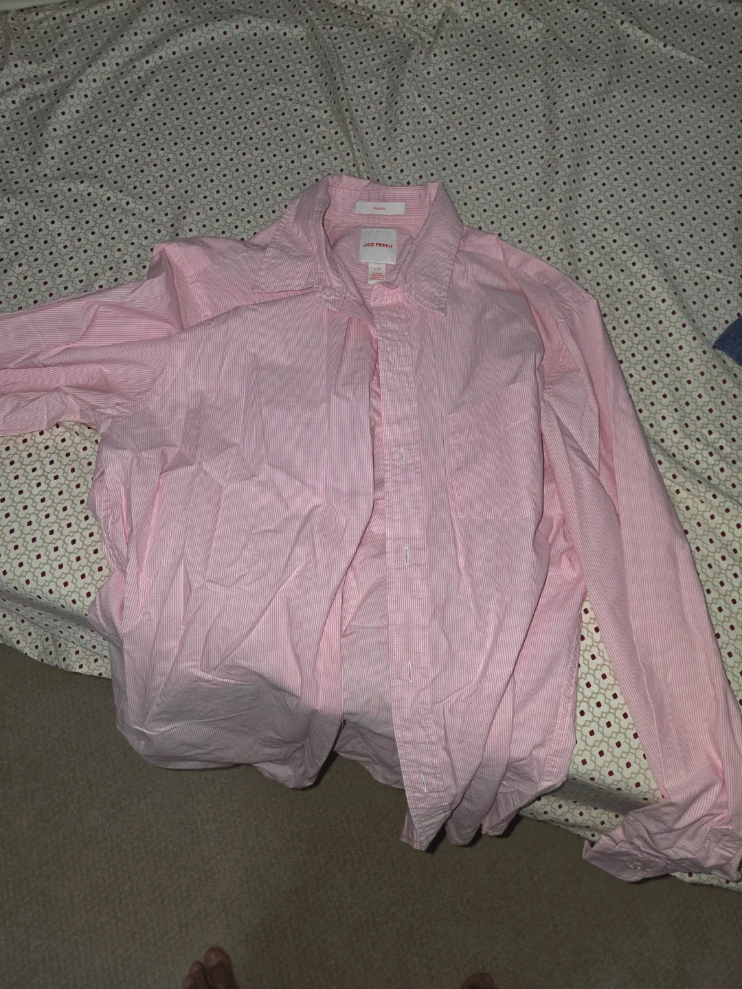 Joe Fresh Pink Striped Button-Down Shirt