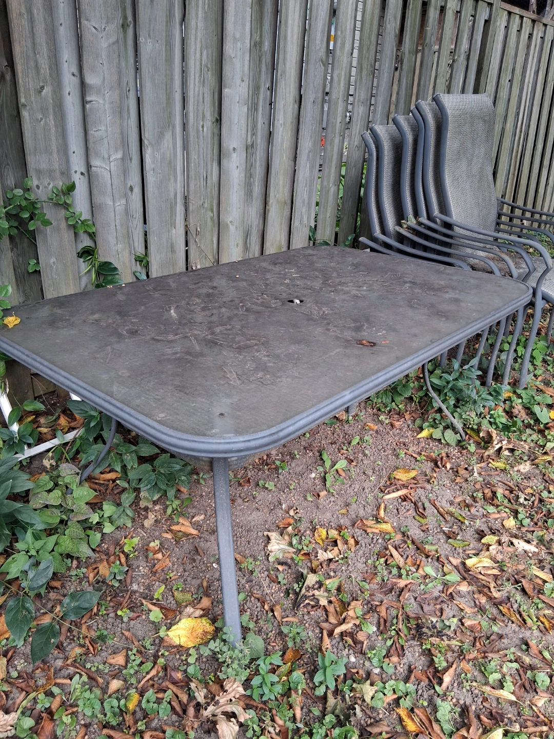 Patio set with 6 chairs and table