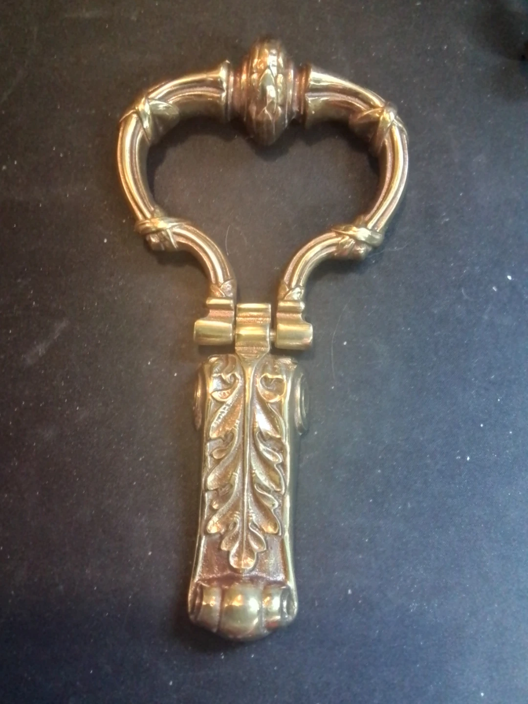 Ornate Antique Neo-Classical Brass Door Knocker - photo 2