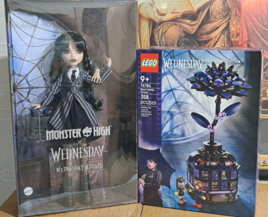 Monster High Wednesday Addams Doll and LEGO Black Dahlia Set