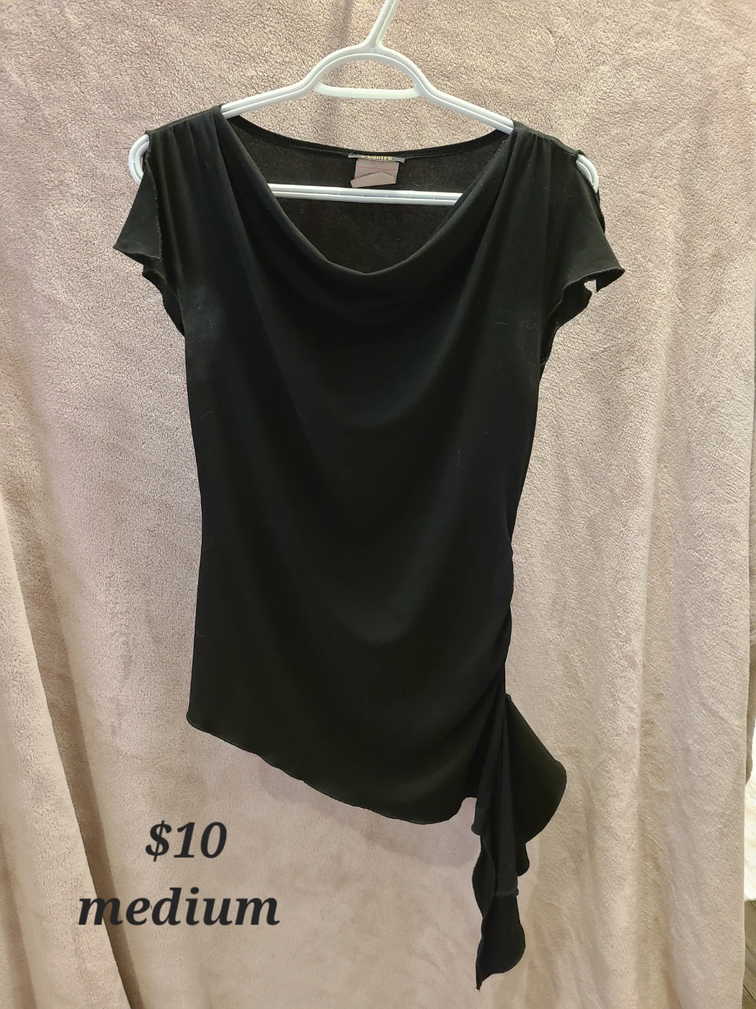 L'Equipe Black Cowl Neck Top