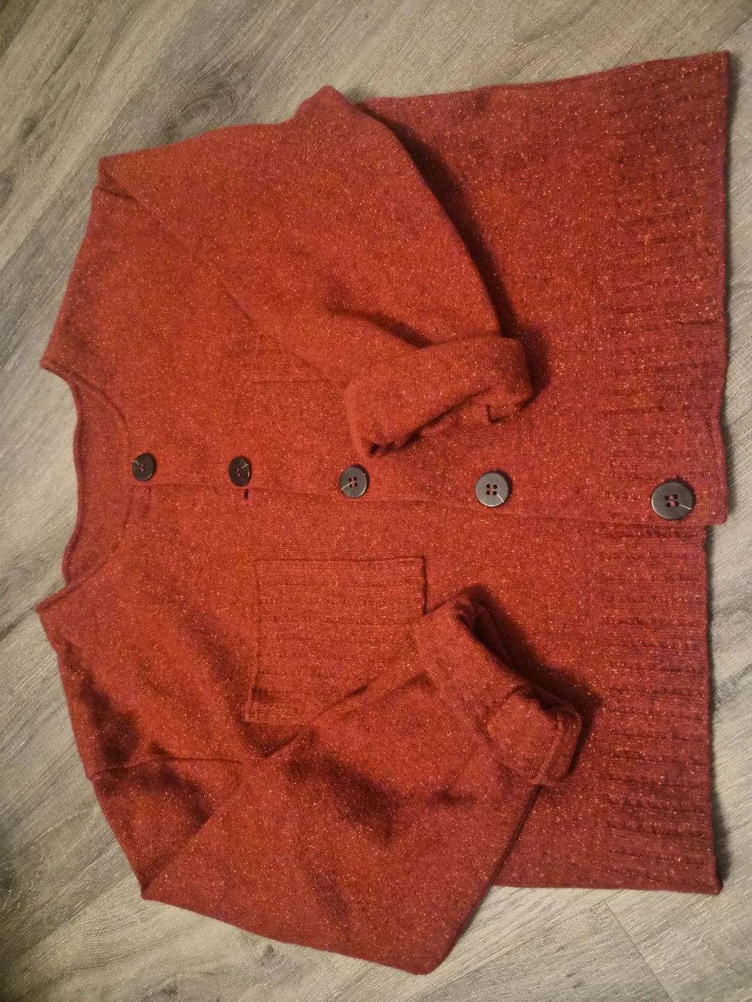 Unique style Red Button-Down Cardigan