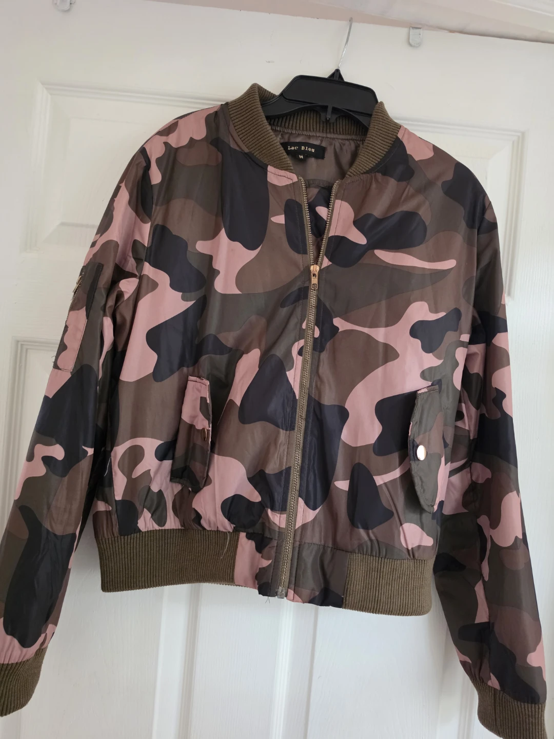 Lac Bleu Pink Camo Bomber Jacket