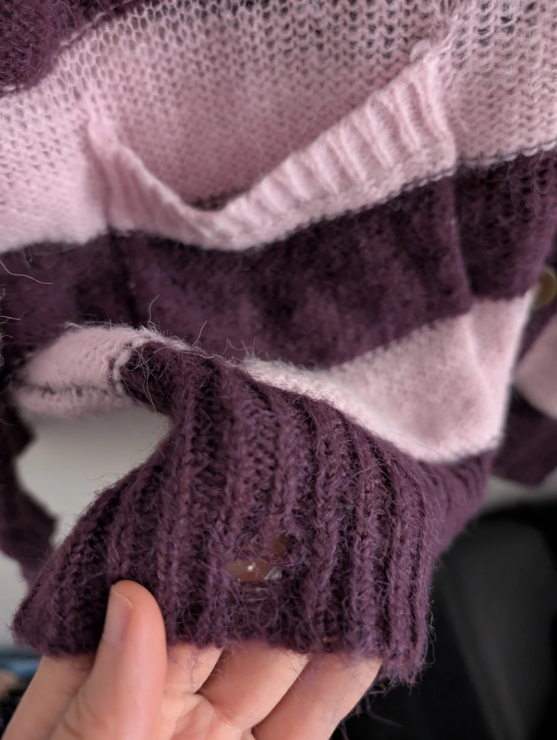 Urban Outfitters Striped Cardigan 2 pockets distressed - photo 4