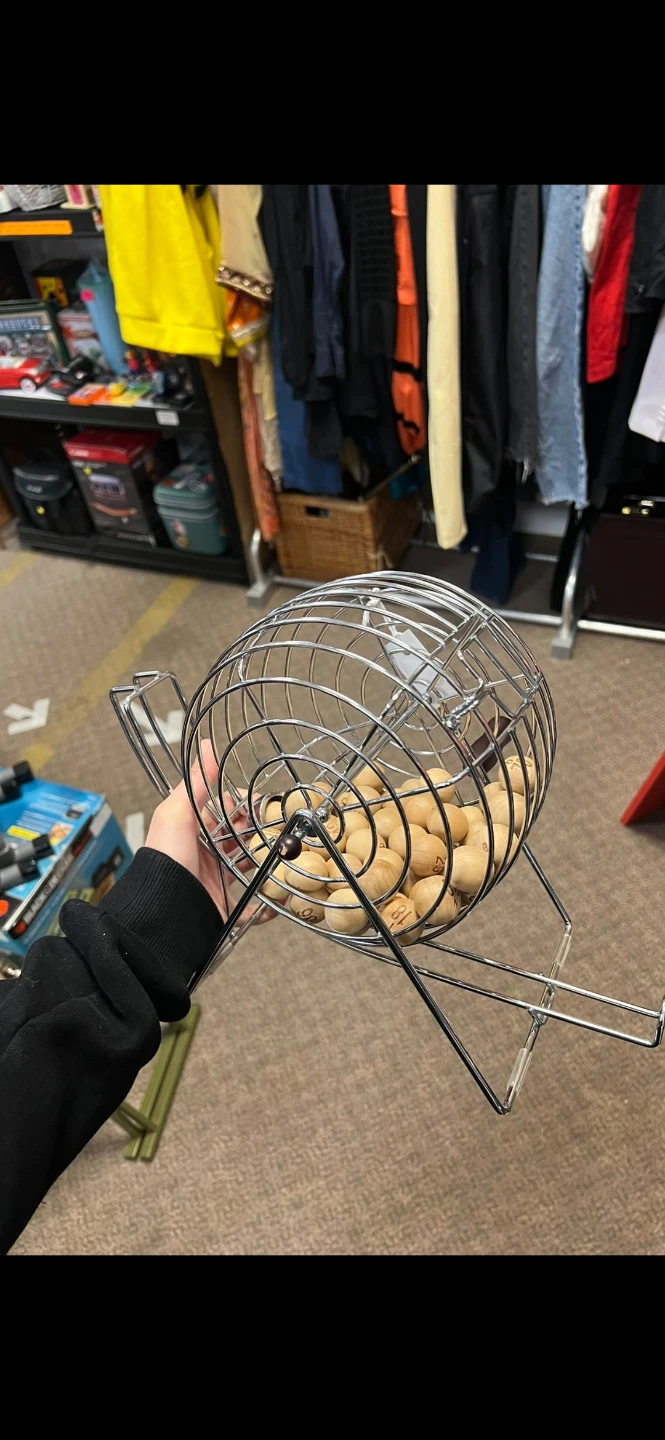 Vintage Wire Bingo Cage and Game Balls - photo 3