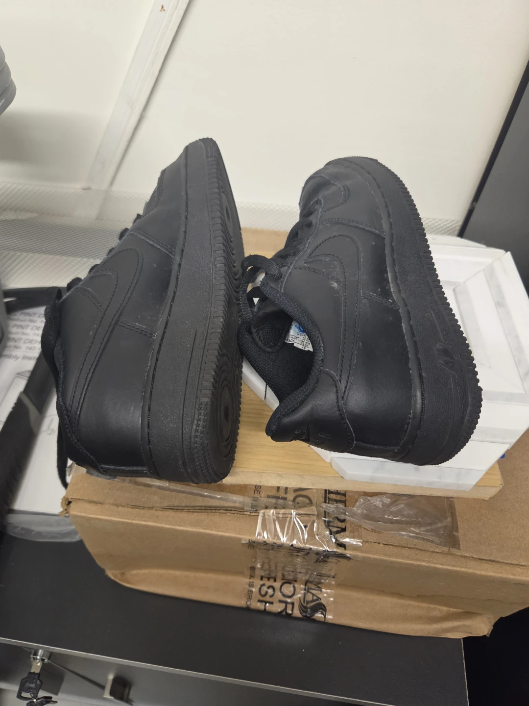 Nike Air Force 1 Black Sneakers Size 6Y