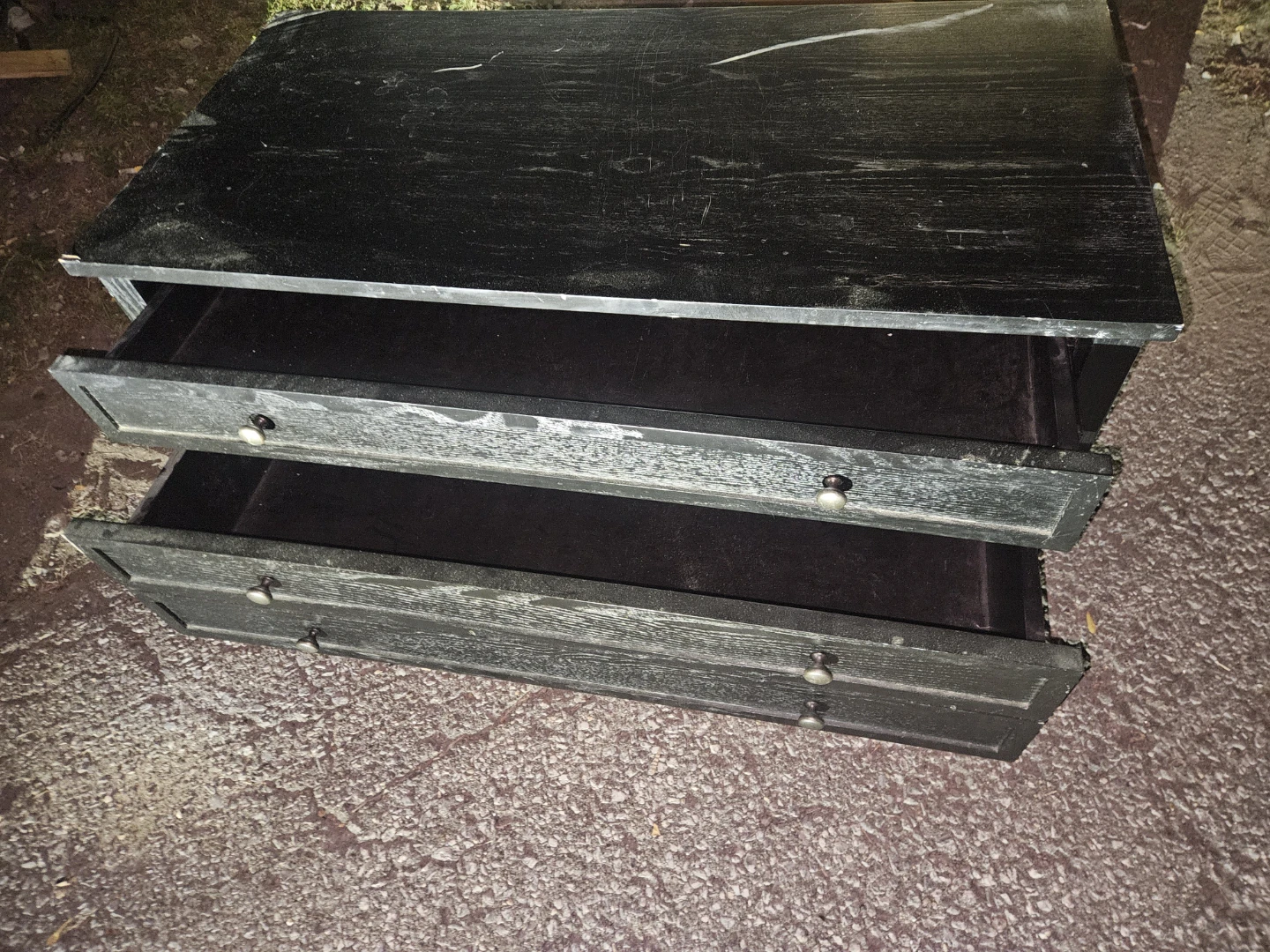 Black wooden dresser with two drawers - photo 2