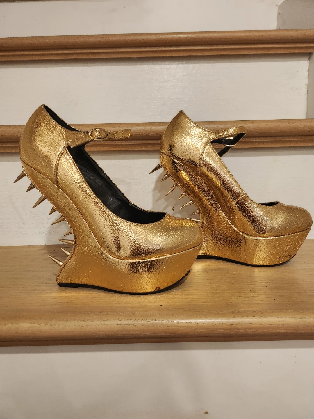 Privileged Gold Spiked Heels, Size 8.5 - photo 2